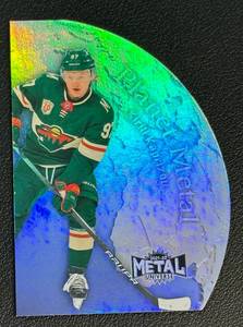 lot 16A image: Kirill Kaprizov Die Cut Foil 2021-22 Metal Universe Plante Metal #PM-8 Minnesota Wild Hockey Card