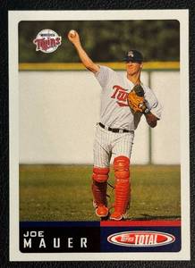 lot 17A image: Joe Mauer RC 2002 Topps Total #1 Rookie Minnesota Twins Baseball Card