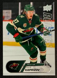 lot 19A image: Kirill Kaprizov RC 2020-21 UD NHL Rookie Box Set #25 Minnesota Wild Hockey Card