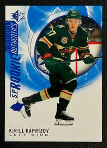 lot 22A image: Kirill Kaprizov Blue SP RC 2020-21 UD SP Hockey #129 Minnesota Wild Rookie Hockey Card