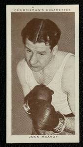 lot 44A image: 1938 Churchmans Cigarettes Boxing Personalities Jock McAvoy #28 Vintage Card
