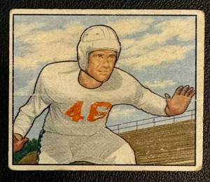 lot 73A image: 1950 Bowman Dick Hensley #104 Vintage Football Card