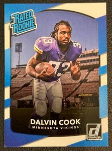 lot 75A image: Dalvin Cook RC 2017 Donruss Rated Rookie #343 Minnesota Vikings Football Card