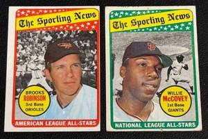 lot 86A image: 1969 Topps 2 Card Lot #416 Willie McCovey and #421 Brooke Robinson Vintage Baseball Cards