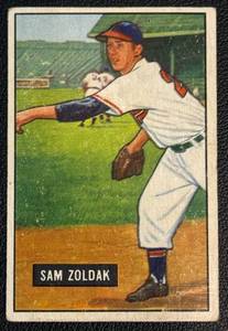 lot 87A image: 1951 Bowman Sam Zoldak #114 Vintage Baseball Card