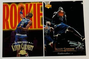 lot 97A image: Kevin Garnett 2 RC Lot 1995 Upper Deck # 273 and 1996 SkyBox #233 Rookie Minnesota Timberwolves Basketball Cards