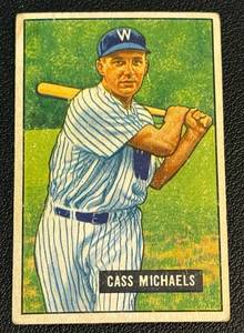 lot 98A image: 1951 Bowman Cass Michaels #132 Vintage Baseball Card