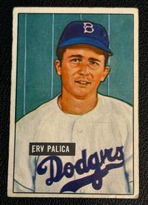 lot 100A image: 1951 Bowman Erv Palica #189 Vintage Baseball Card