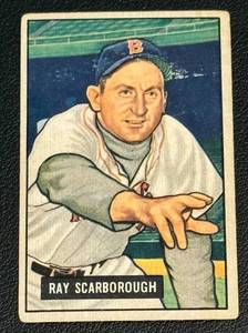 lot 103A image: 1951 Bowman Ray Scarborough #39 Vintage Baseball Card