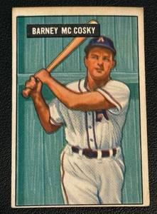 lot 105A image: 1951 Bowman Barney McCosky #84 Vintage Baseball Card