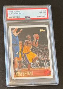 lot 3E image: Kobe Bryant RC PSA 8 NM-MT 1996 Topps #138 Rookie Basketball Card