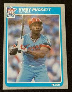 lot 7E image: Kirby Puckett RC 1985 Fleer #286 Rookie Vintage Minnesota Twins Baseball Card
