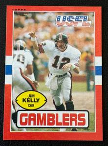 lot 8E image: Jim Kelly USFL RC 1985 Topps #35 Rookie Vintage Football Card