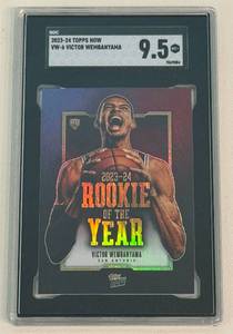 lot 11E image: Victor Wembanyama RC SGC Graded 9.5 MT 2023-24 Topps Now VW-6 Rookie of The Year Basketball Card