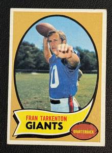 lot 21E image: Fran Tarkenton 1970 Topps #80 Vintage Minnesota Vikings Football Card