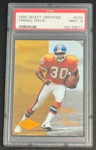 lot 23E image: Terrell Davis RC PSA 9 Mint 1995 Select Certified #126 Rookie Football Card
