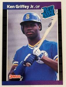 lot 24E image: Ken Griffey Jr. RC 1989 Donruss Rated Rookie #33 Baseball Card