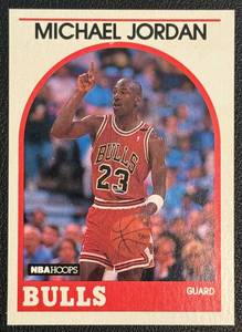 lot 27E image: Michael Jordan 1989 NBA Hoops #200 Basketball Card