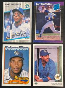 lot 33E image: Gary Sheffield 4 Card Rookie Baseball Lot