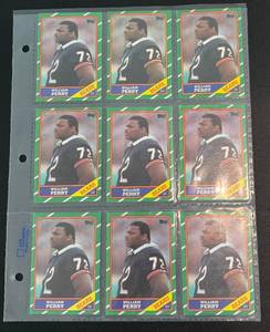 lot 35E image: William The Refridgerator Perry - 9 RC Lot 1986 Topps #29 Rookie Football Cards