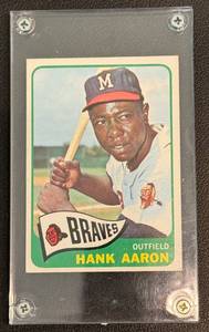 lot 13D image: Hank Aaron 1965 Topps #170 in Excellent Condition - Vintage Baseball Card