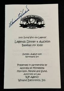 lot 11D image: Harmon Killebrew Autographed 2005 Legends Dinner and Auction Program - Minnesota Twins Baseball
