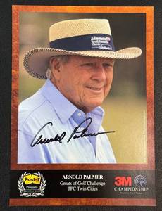 lot 15D image: Arnold Palmer Autographed 5x7 3x Championship Picture Card From Auto Signing at 3M Golf Tent - Obtained in-person, guaranteed authentic