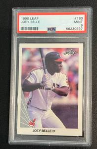 lot 44E image: Joey Albert Belle RC PSA 9 1990 Leaf #180 Rookie Baseball Card