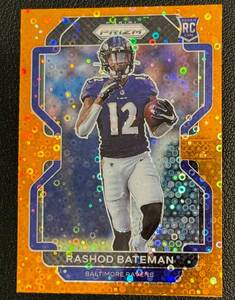 lot 42E image: Rashon Bateman RC Orange Disco Prizm #340 Rookie University of Minnesota Football Card
