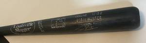 lot 2D image: Torii Hunter Game Used Black Louisville Slugger M159 - Cracked and Glued, Autoed in Gold Paint Pen with Letter of Authenticity from Twins Pro Show 11171999