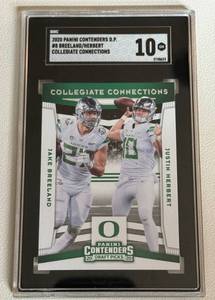 lot 33F image: Jake Herbert SGC 10 Gem Mint 2020 Contenders Praft Picks Collegiate Connestions #8 Football Card