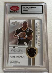lot 34F image: Aaron Brooks Relic 2002 Score QBC Materials #24 Untouched Football Card