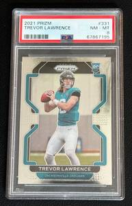 lot 35F image: Trevor Lawrenc RC PSA Graded 8 NM-MT 2021 Prizm #331 Rookie Football Card