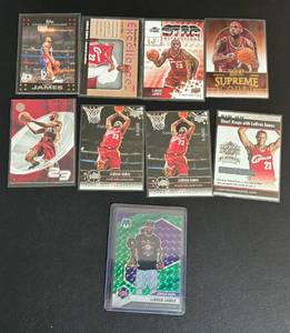 lot 46F image: LeBron James 9 Card Basketball Lot