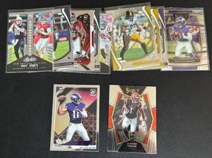 lot 49F image: 10 Card 2021 NFL Rookie Cards with Star Players - JaMarr Chase, DeVonta Smith