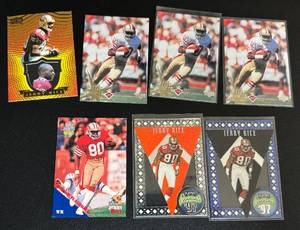 lot 50F image: Jerry Rice 7 Card Lot with Rare Inserts, Football Cards