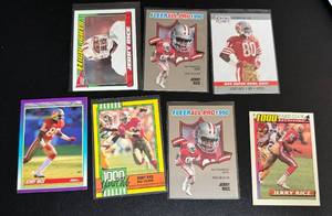 lot 51F image: Jerry Rice 7 Card Lot 1990-1991, Football Cards
