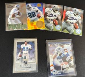 lot 61F image: Emmitt Smith 6 Card Lot with Rookie and Numbered Football Card