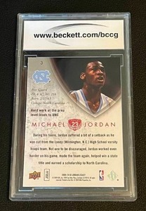 lot 6F image: Michael Jordan Graded 10 Mint 2009-10 Upper Deck Legacy Collection Gold #3 Basketball Card