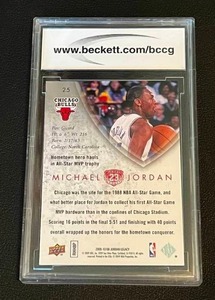lot 7F image: Michael Jordan Graded 10 Mint 2009-10 Upper Deck Legacy Collection Gold #25 Basketball Card
