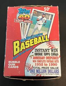 lot 44B image: 1991 Topps Baseball Box Full of Cards - Ken Griffey Jr. on Top