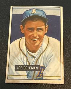 lot 98B image: 1951 Bowman Joe Coleman #120 Vintage Baseball Card