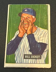 lot 99B image: 1951 Bowman Bill Dickey #290 Vintage Baseball Card