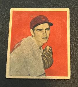 lot 102B image: 1949 Bowman Ned Garver #15 Vintage Baseball Card