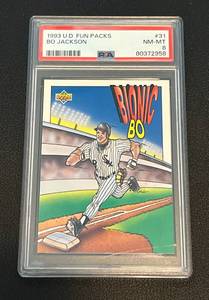 lot 110B image: Bo Jackson PSA 8 NM-MT 1993 Upper Deck Fun Packs #31 Baseball Card