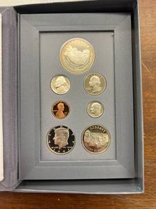 lot 21 image: 1991 US Mint Prestige Set Including the 1991 Mount Rushmore Silver Dollar & Half Dollar