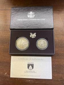 lot 55 image: 1989 US Mint 2 Coin Set Congressional Coins