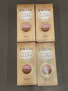 lot 76 image: I 2 - Lot of 4 Jergens Natural Glow Face Moisturizers SPF 20, Medium to Deep, 2 oz
