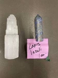 lot 86 image: Lot of Selenite and Lapis Lazuli Towers