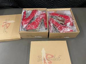 lot 153 image: Lot of 2 Bonnibel Red High Heel Shoes - Sizes 6.5 and 7